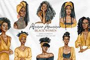 Watercolor African-American Women, an Illustration by CrystalinaShop (Thumbnail 1 of 3)