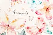 Watercolor peonies and butterflies, an Animal Illustration by Peace ART (Thumbnail 6 of 14)