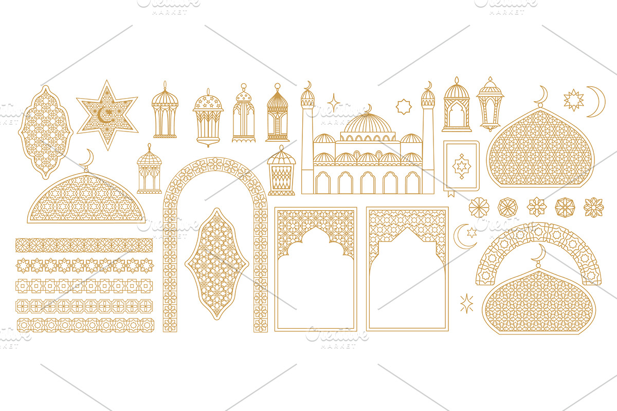 Ramadan ornament elements, a Decorative Illustration by Vector Tradition