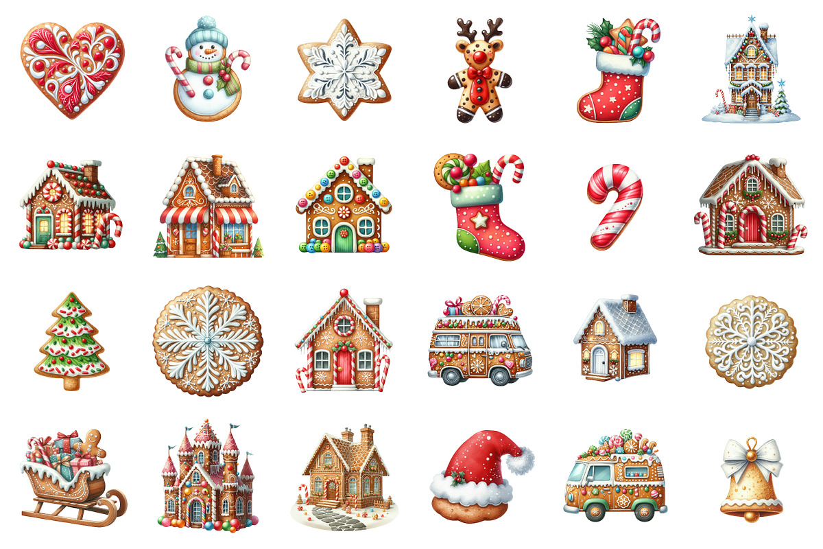 Gingerbread Houses Clipart, an Illustration by SinaCreation (Photo 2 of 7)