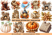 Cozy Beige AutumnFall Clipart, an Illustration by cherrydesign (Thumbnail 1 of 3)