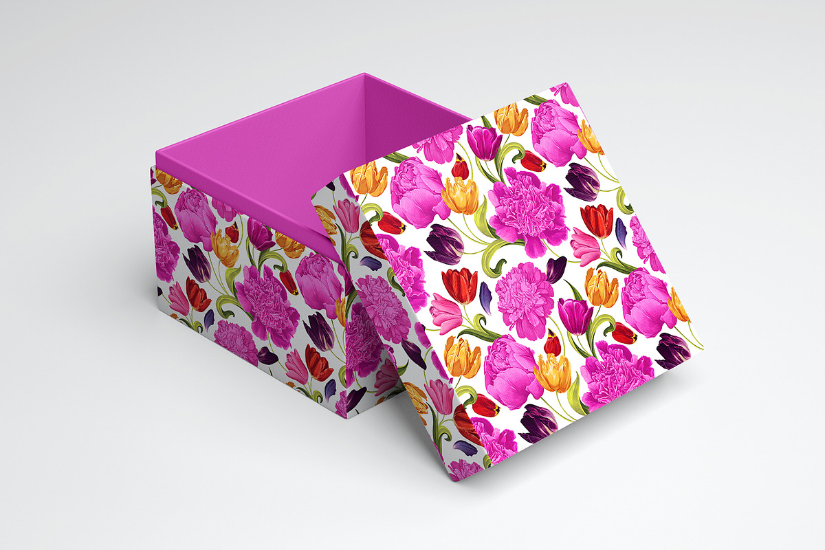 Bright Pattern Peony & Tulips, a Pattern Graphic by MarynaPetrovska (Photo 5 of 9)
