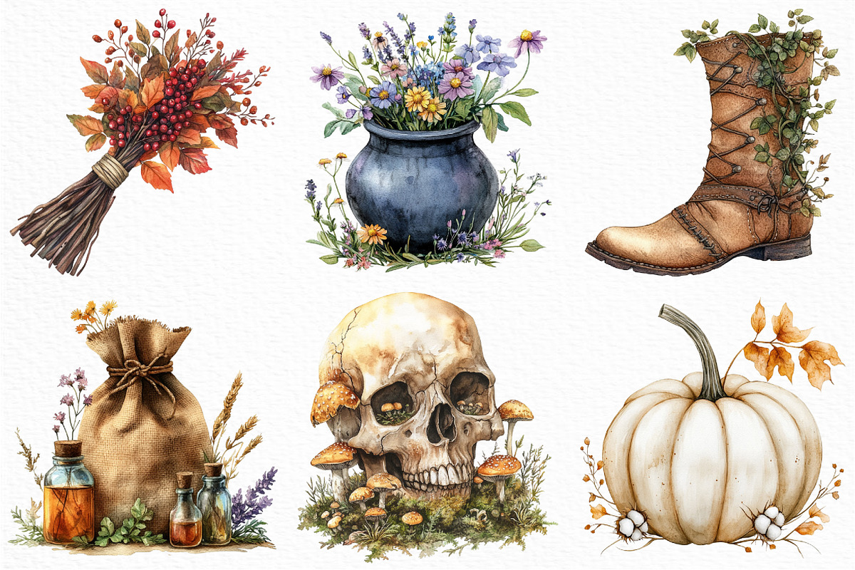 Soft Rustic Halloween Clipart, an Illustration by Craft Nest (Photo 4 of 6)