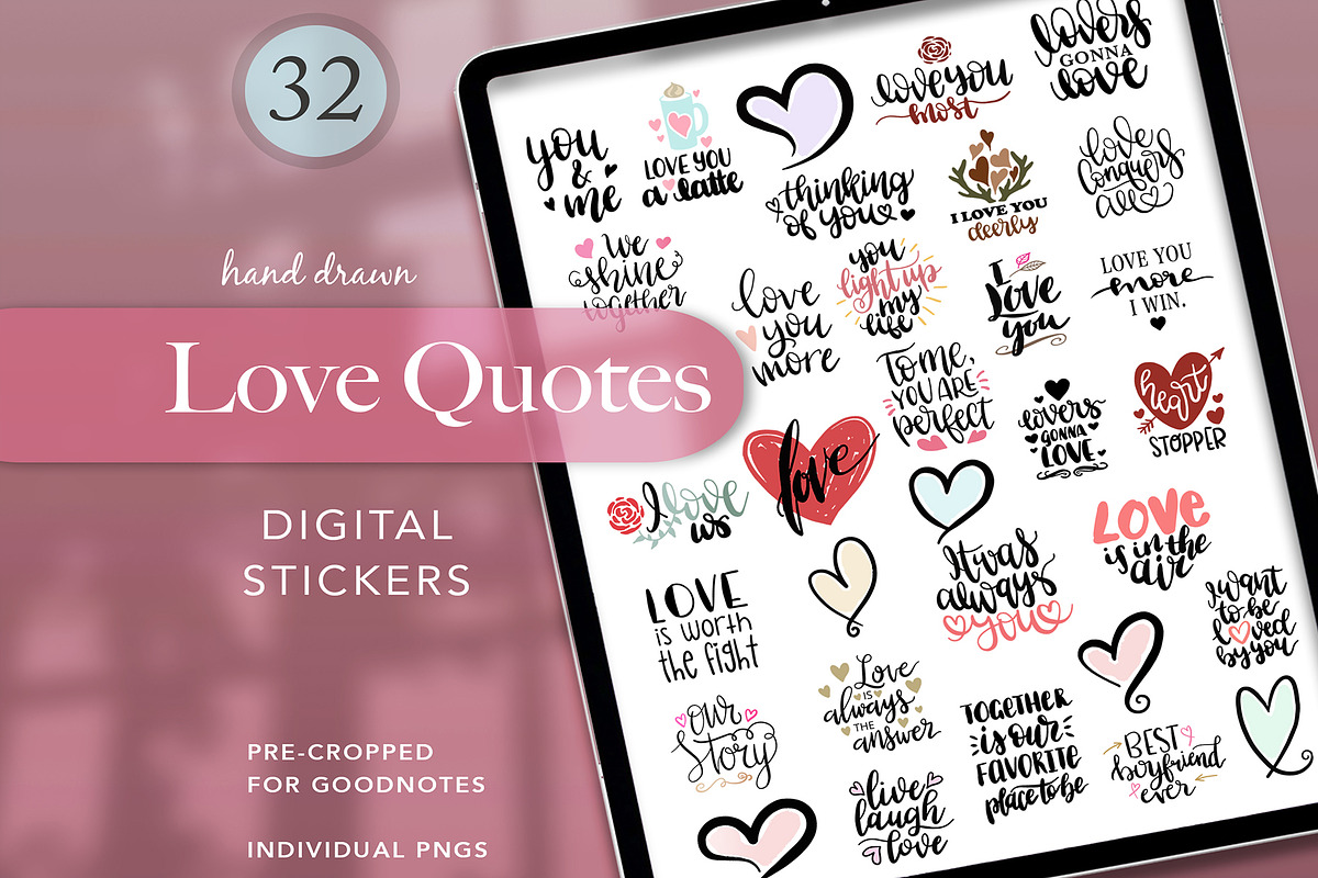 Love Quotes Stickers, a Decorative Illustration by Papaya (Photo 1 of 2)