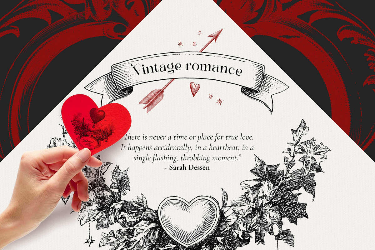 Vintage romance- Valentine's day, a Seasonal Illustration by Pamyatka Shop (Photo 13 of 18)