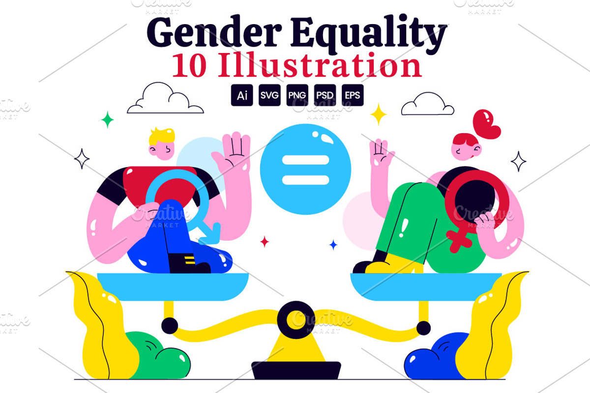 10 Gender Equality Illustration, a Person Illustration by denayunebgt (Photo 1 of 4)