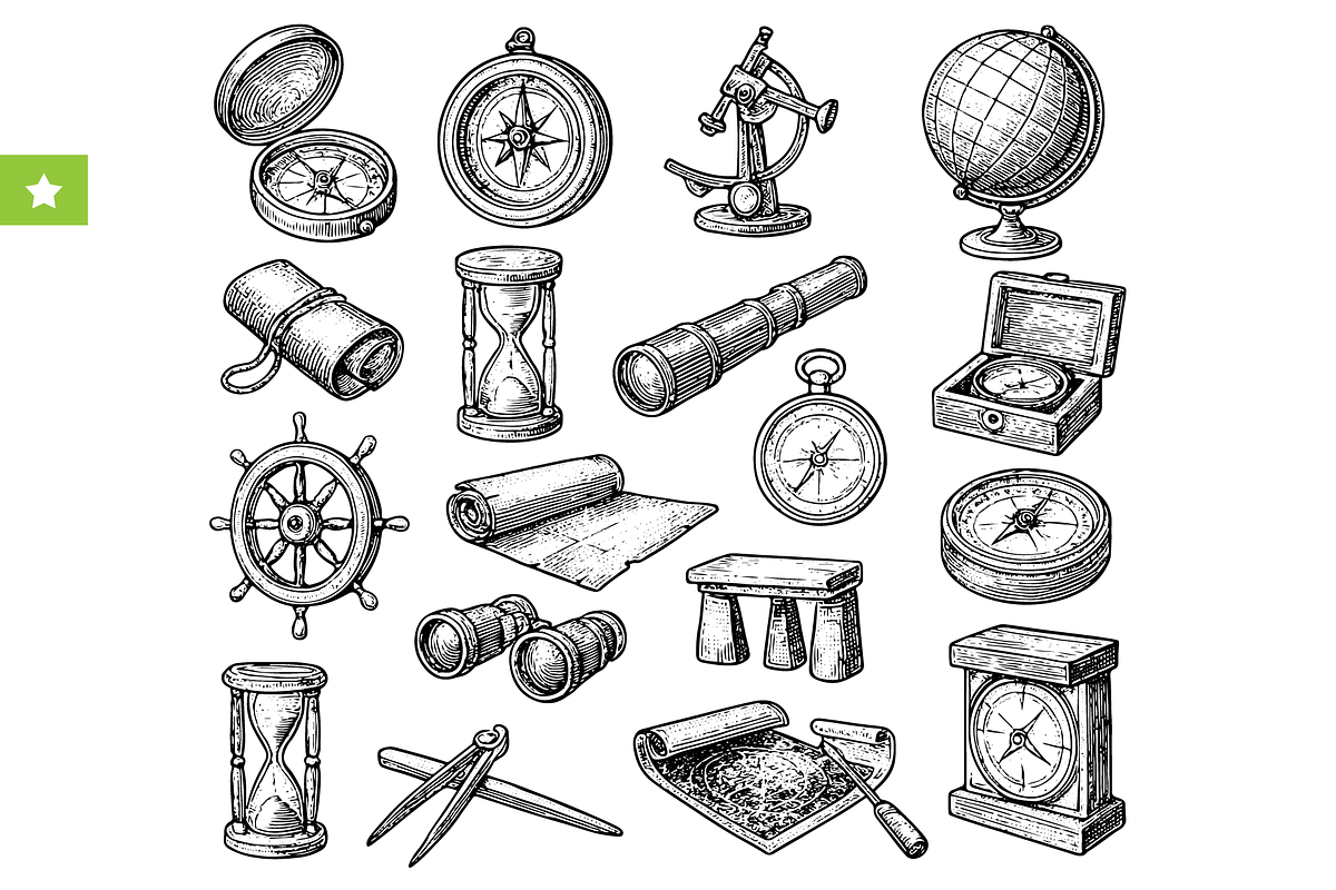 Vintage Navigation & Exploration, an Object Graphic by RT Studio