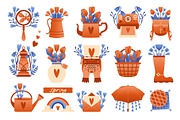 Hello Spring. Clip arts collection, a Seasonal Illustration by Renberrry.Store (Thumbnail 2 of 10)