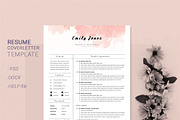 Water Color CV-Resume Tempalate *C, a Resume Template by Showy68 Template (Thumbnail 2 of 3)