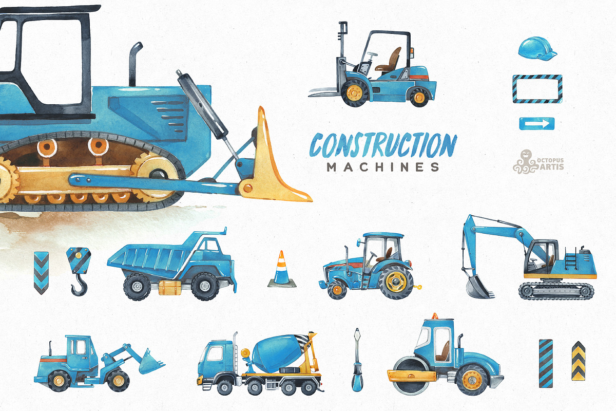Construction Machines, a Transportation Illustration by OctopusArtis (Photo 5 of 7)