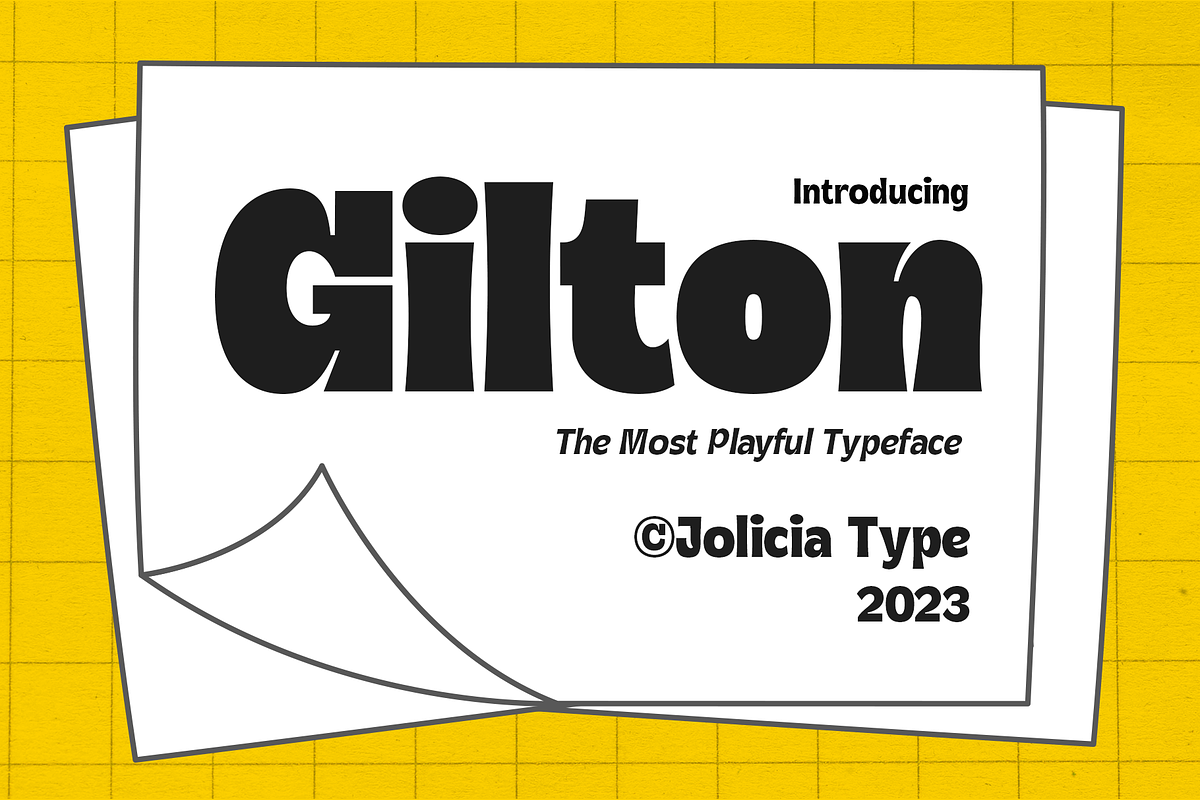 Gilton | Display Font Family, a Sans Serif Font by Jolicia Type (Photo 1 of 17)