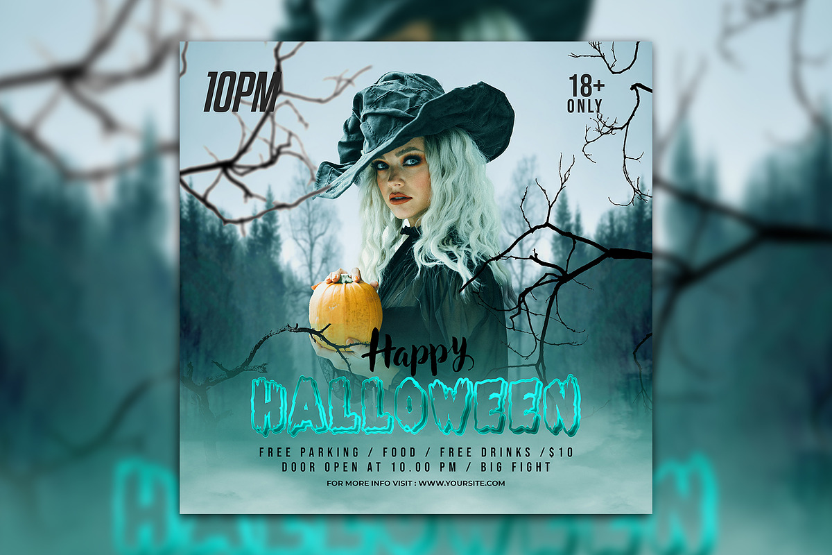 6 Halloween Party Flyer Bundle, a Poster Template by AbcStudio (Photo 6 of 7)