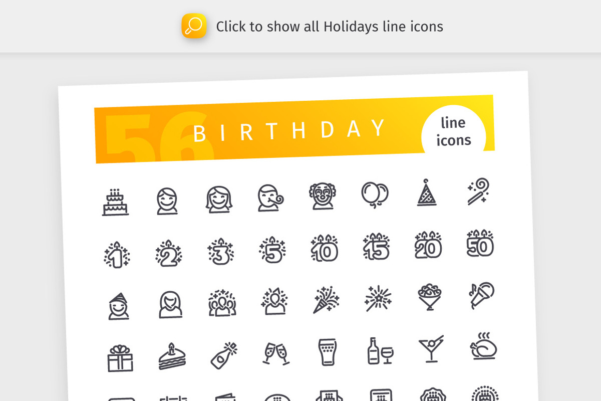 Holidays 728 Line Icons Bundle, an Outline Icon by Voysla's Shop (Photo 3 of 8)