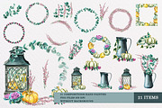 Thanksgiving clipart. Fall season, a Seasonal Illustration by Alla Art Poster (Thumbnail 3 of 7)