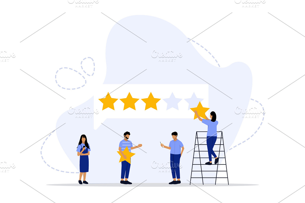 Customer feedback concept, a Technology Illustration by nivector
