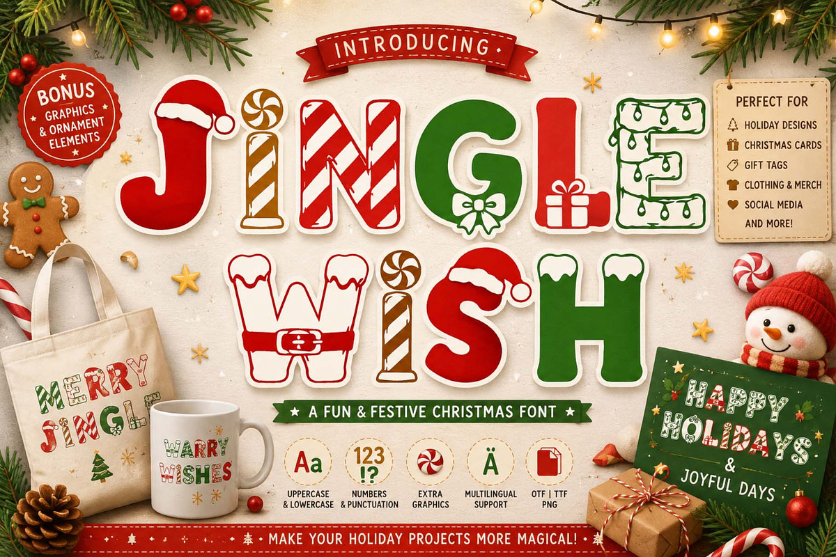Jingle Wish, a Blackletter Font by Yoga Letter (Photo 1 of 11)