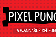 Pixel Punch - a wannabe pixel font!, a Sans Serif Font by pizzadudedotdk (Thumbnail 1 of 10)