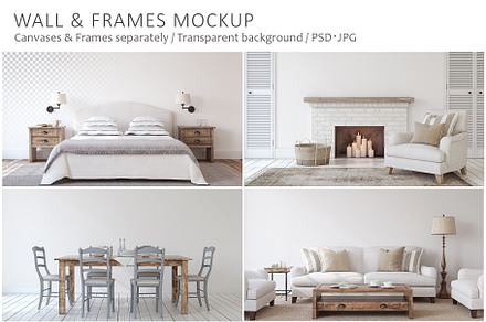 FARMHOUSE STYLE Wall&Frame Mockups, a Poster Template by MyHomeMockups