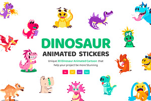 Animated Dinosaur Stickers