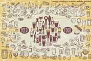 Pub Foods&Drinks | Doodle Vector, a Pattern Graphic by Red Spruce's Vector Shop (Thumbnail 1 of 11)