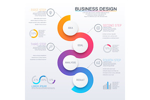 Business Infographic, Round Elements