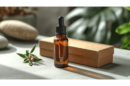 Amber Glass Dropper Bottle and Box, a Health & Medical Photo by ZinetroN