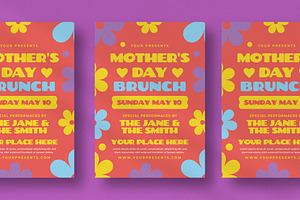 Purple Mother Day Brunch Flyer