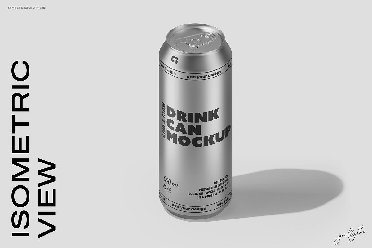 Drink Can Mockup - 500ml, a Packaging Mockup by Grid&Glow (Photo 4 of 8)