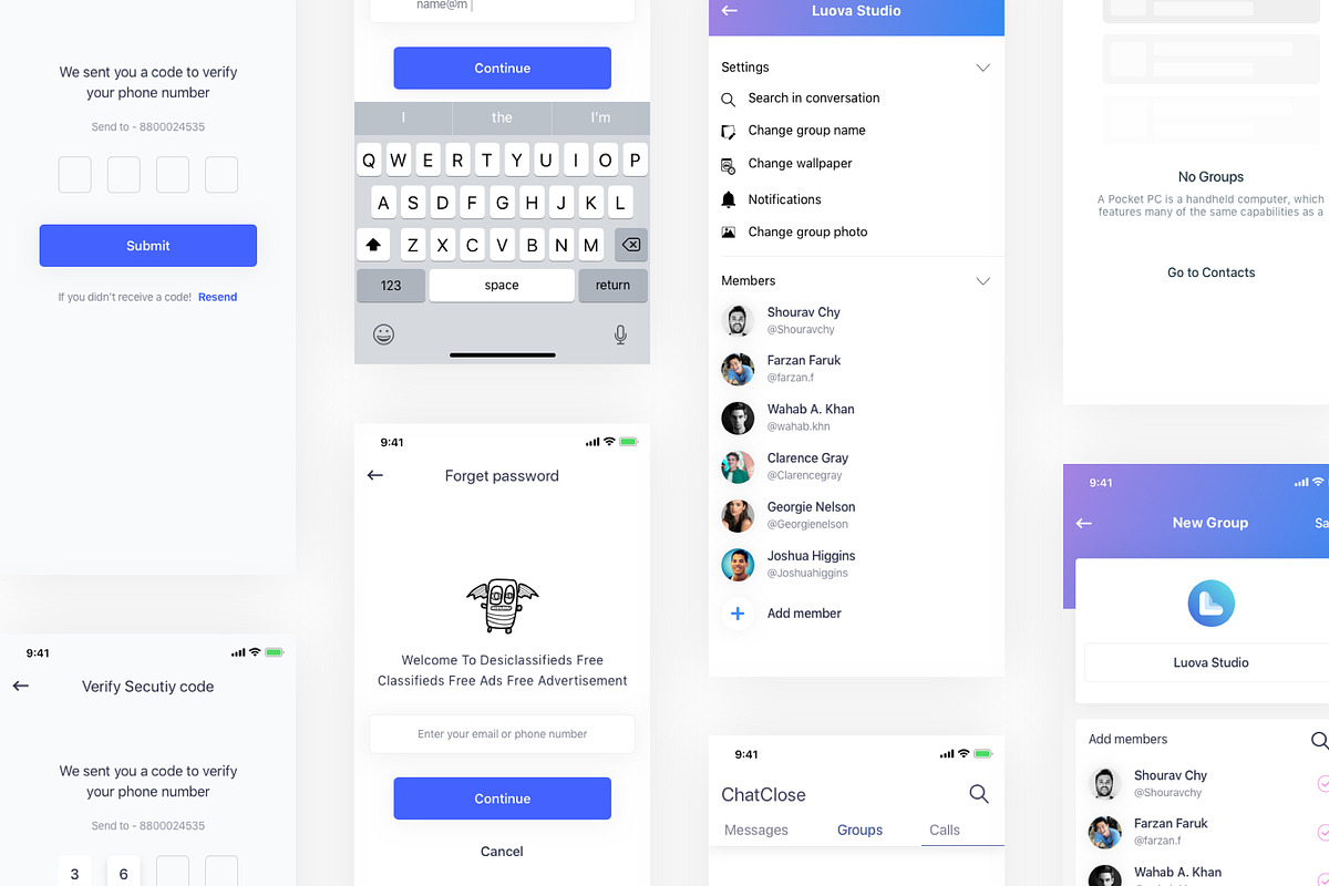 Message iOS UI Kit, an UI Kit Template by Luova Studio