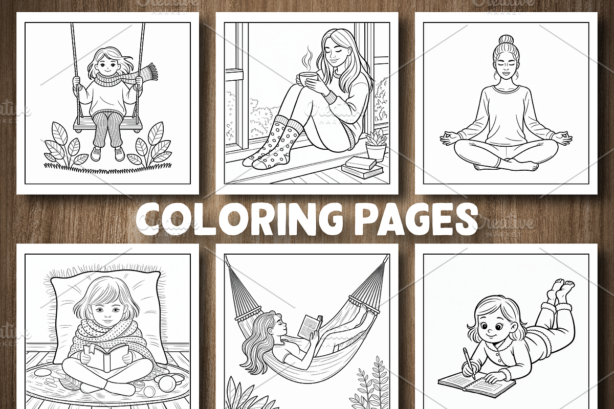 Cozy Girl Moment Coloring Book, a Healthcare Illustration by Design Station (Photo 2 of 5)