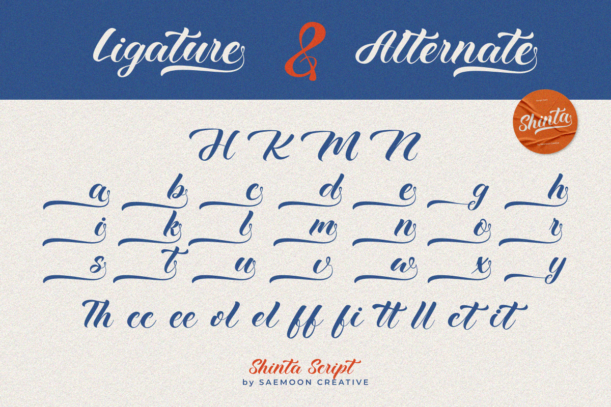 Sc Shinta, a Script Font by saemoon creative (Photo 10 of 16)