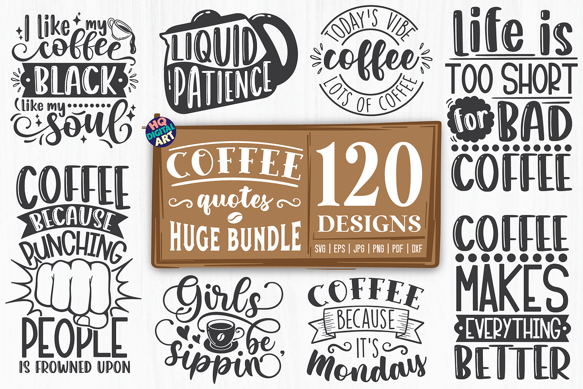 Huge Coffee SVG Bundle, a Food Illustration by HQDigitalArt (Photo 7 of 15)