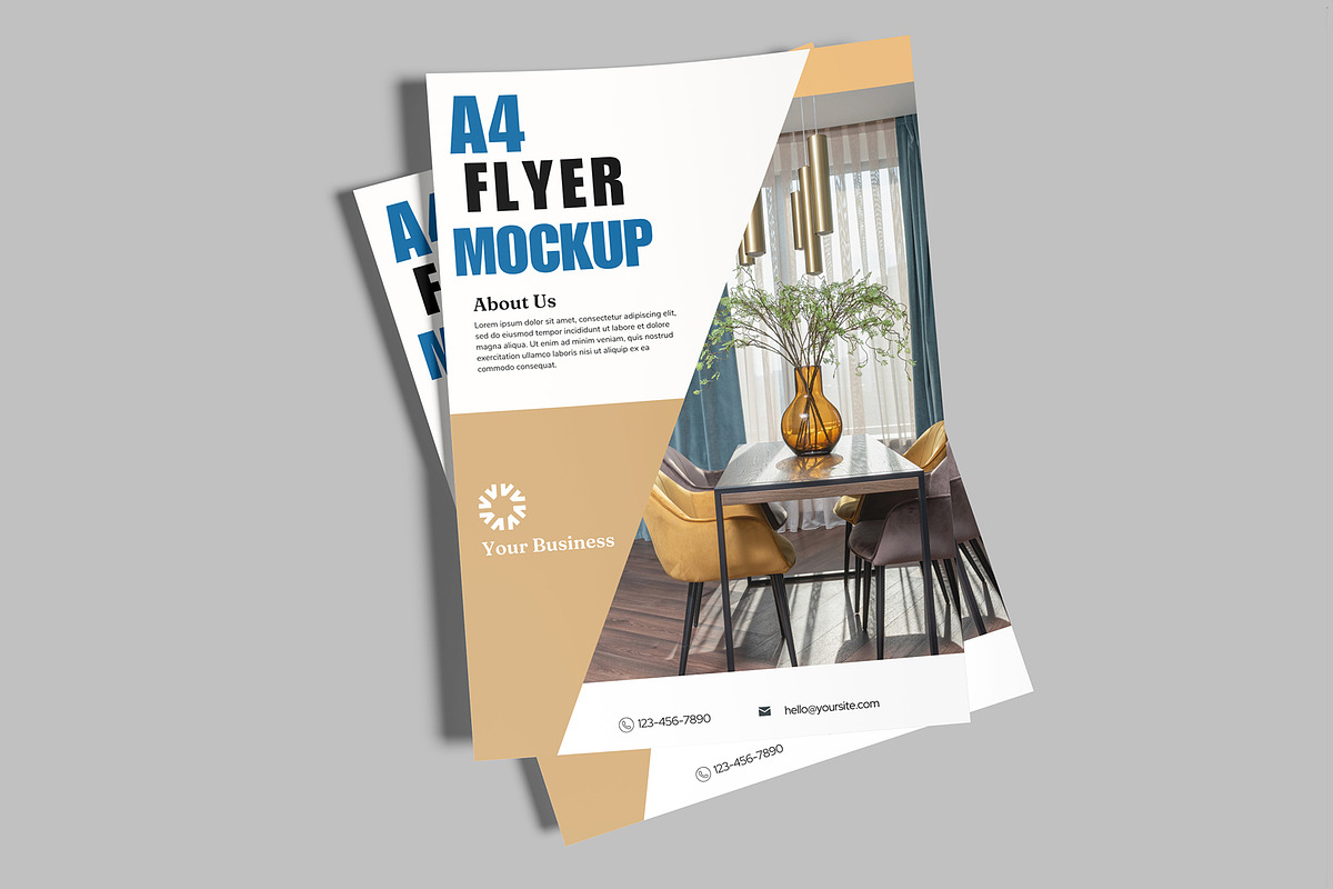 A4 Flyer Mockup, a Flyer Template by lamorastudio (Photo 9 of 11)