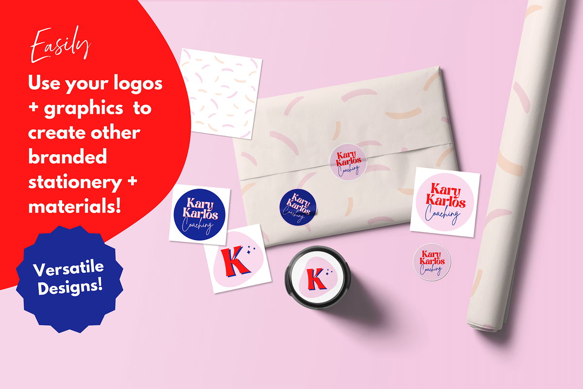 Retro Canva logo & brand kit bundle, a Branding & Logo Template by Kurly Creative (Photo 7 of 13)