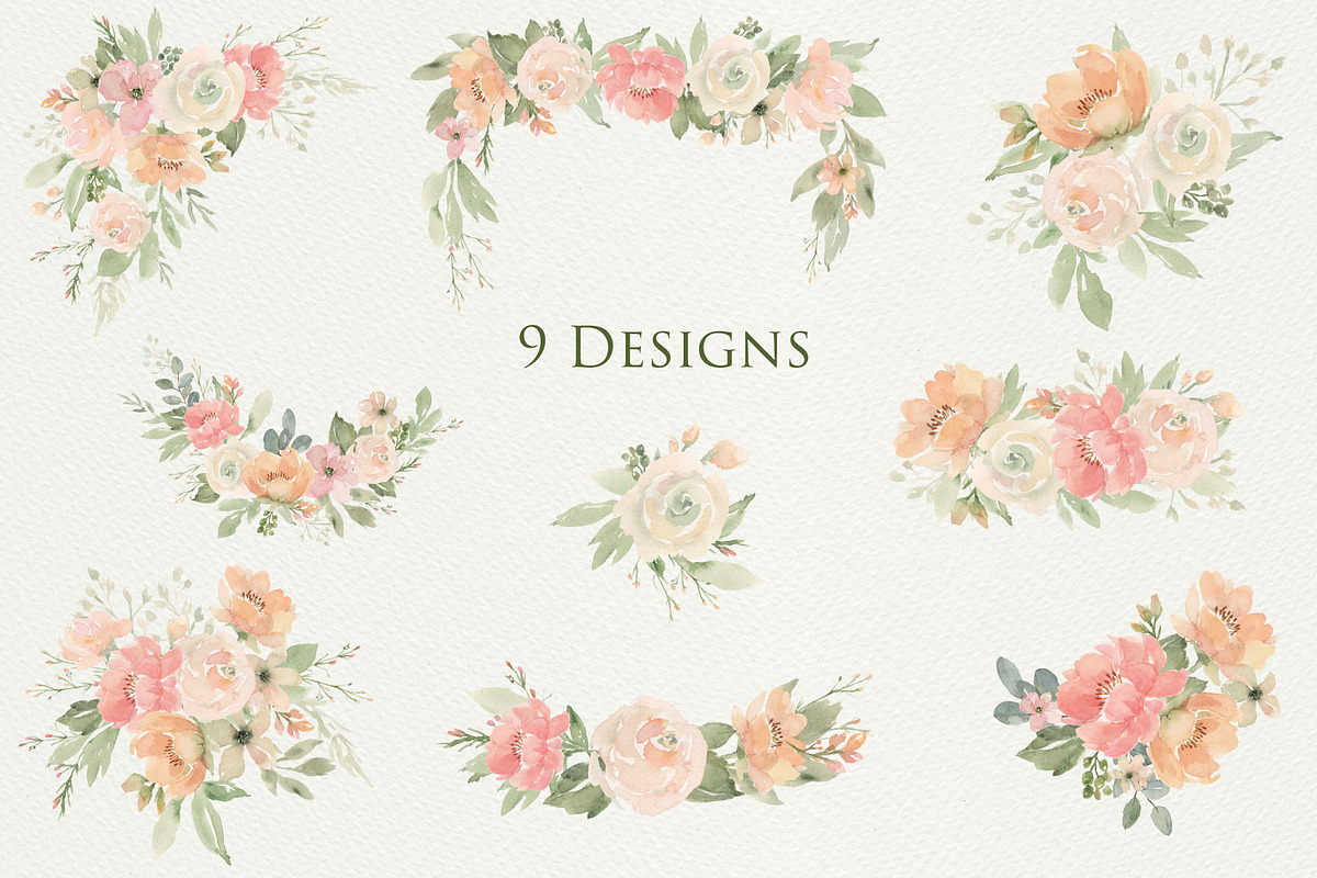 Soft Coral, Pink and White Flowers, an Illustration by Graphic Blue Bird (Photo 2 of 6)