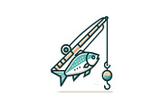 Minimal Fishing Rod Icon Vector Set, an Object Graphic by yasushie (Thumbnail 14 of 16)