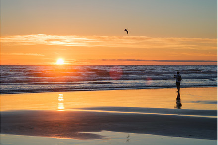 Atlantic ocean sunset with surging, a Nature Photo by f9photos
