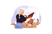 Carpenters work with wood set, a Work Illustration by PaperTrident (Thumbnail 3 of 9)