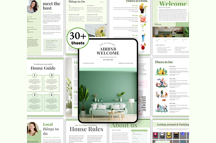Airbnb Welcome book template, Airbnb