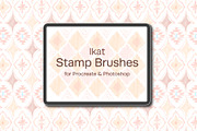 Ikat Watercolor Stamp Brushes, a Brush Add-On by NinaFedorova (Thumbnail 1 of 9)