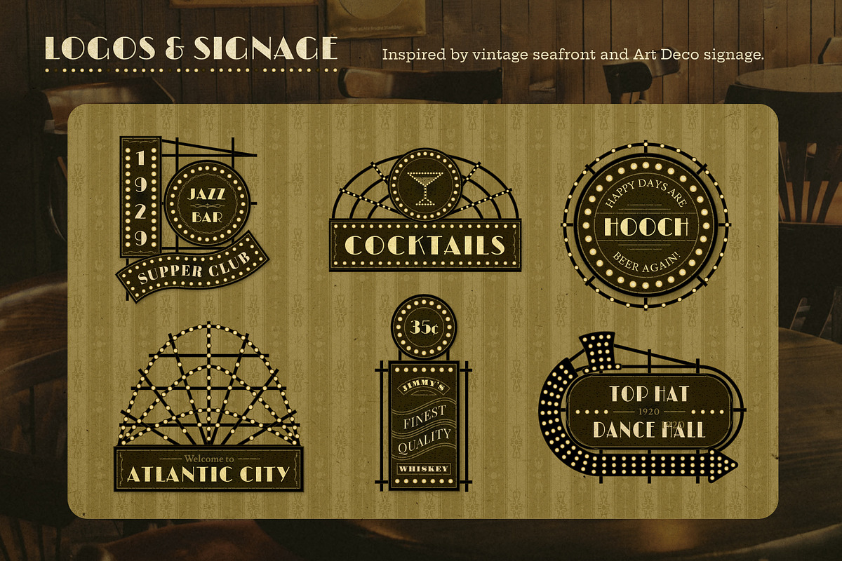 Art Deco Boardwalk Collection, a Decorative Illustration by Wingsart Studio (Photo 2 of 9)