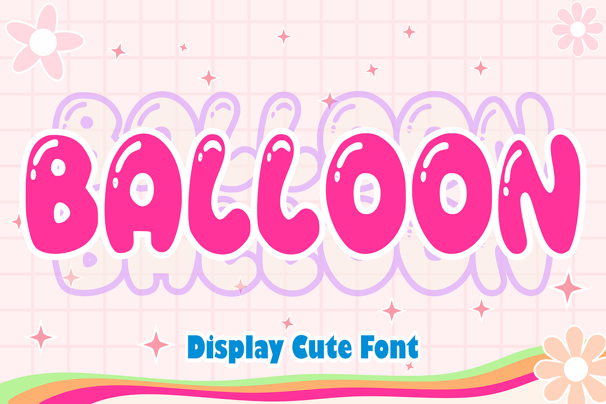 Balloon - Bubble Font Types, a Font by KiddoGlyphs Studio (Photo 1 of 4)