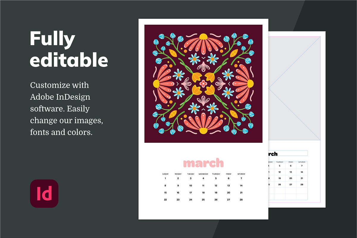 2026 InDesign Calendar Tablet Size preview 3