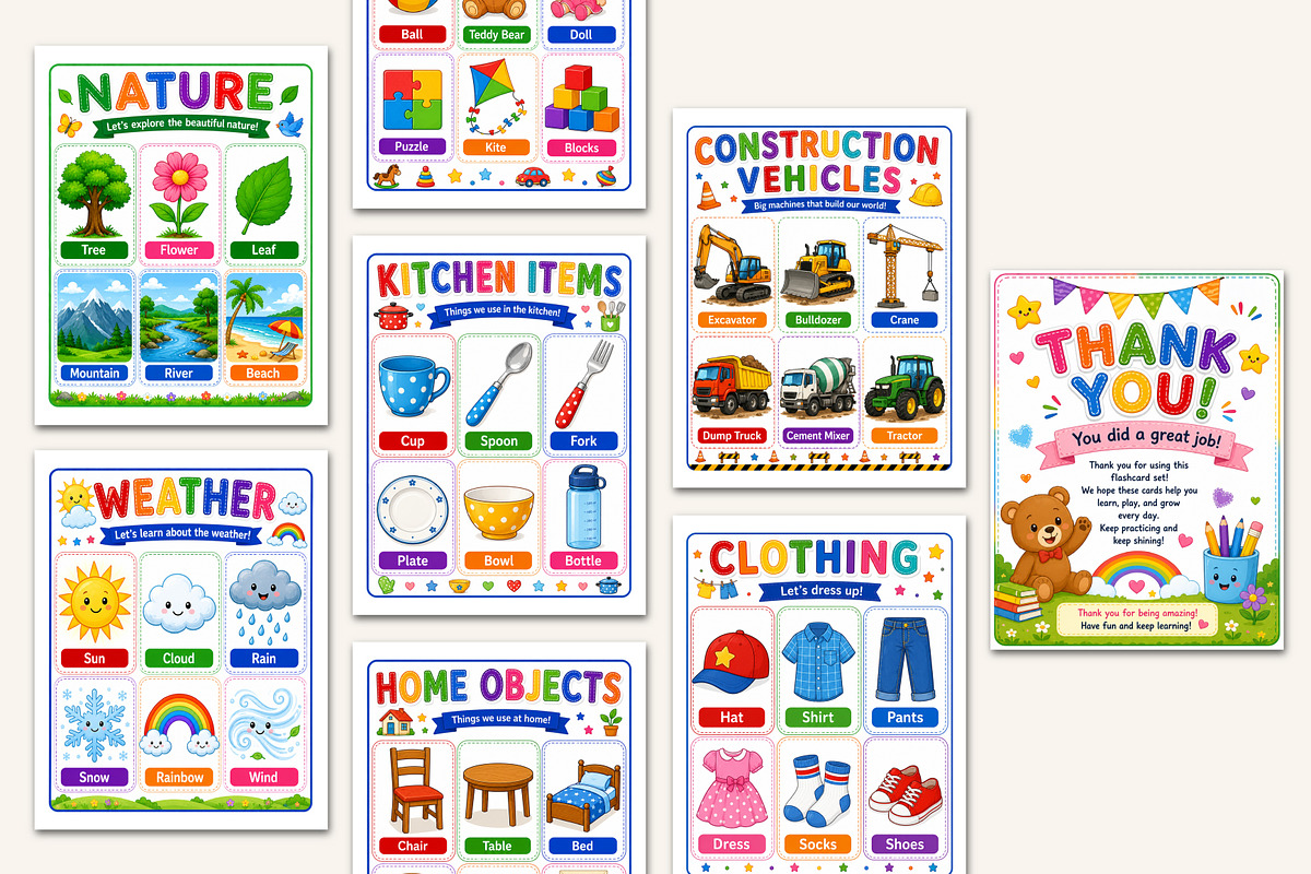 First Words Flashcards, a Stationery Template by Designmela01 (Photo 4 of 5)