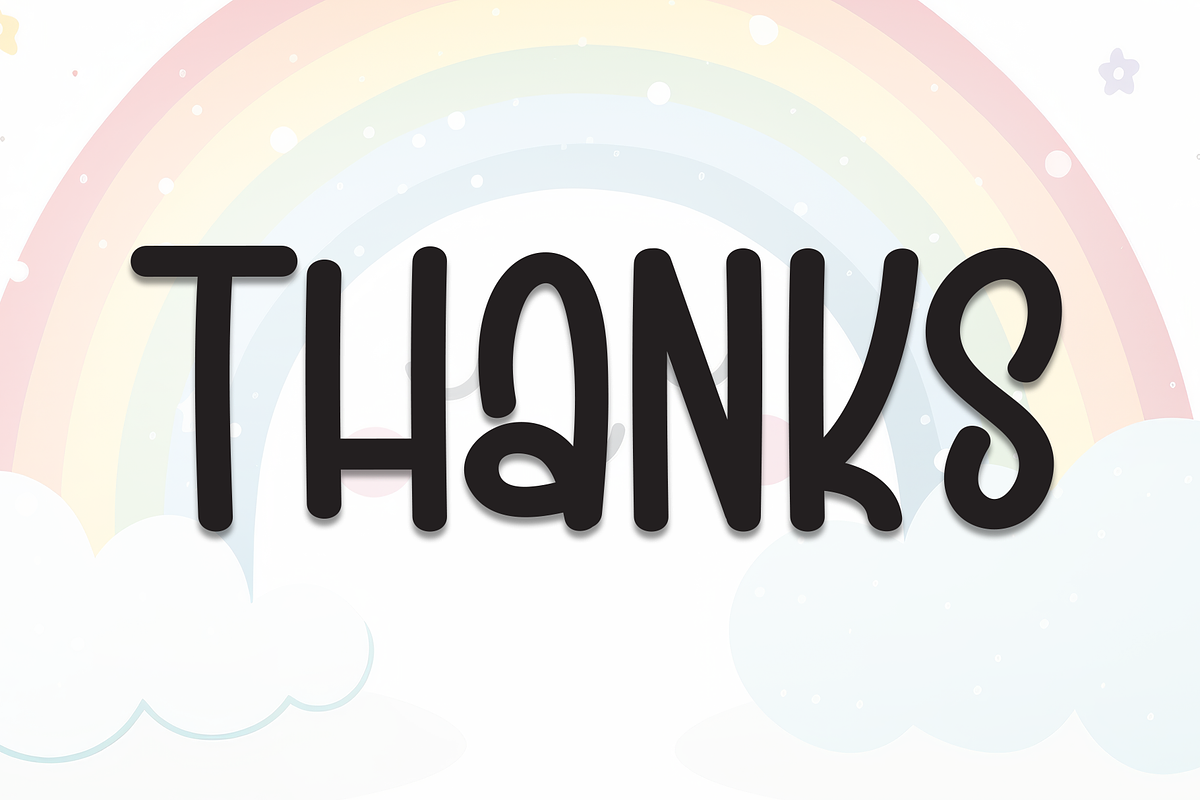 kinder rainbow | Script Font, a Script Font by Scratchones (Photo 8 of 8)