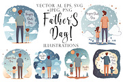 Father Day Vector Illustrations, an Object Graphic by Evgeniia (Thumbnail 1 of 10)
