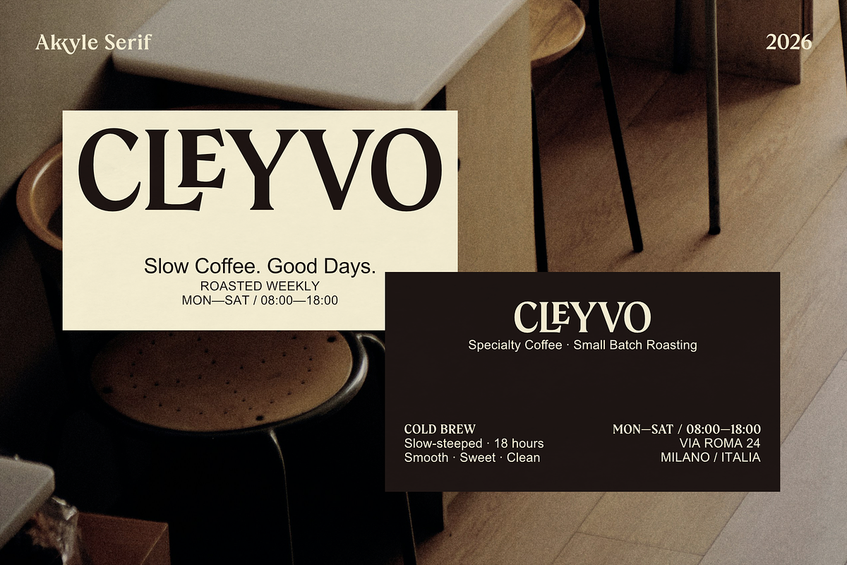 Akkyle – Modern High Contrast Serif, a Serif Font by Zaloma Studio (Photo 6 of 11)