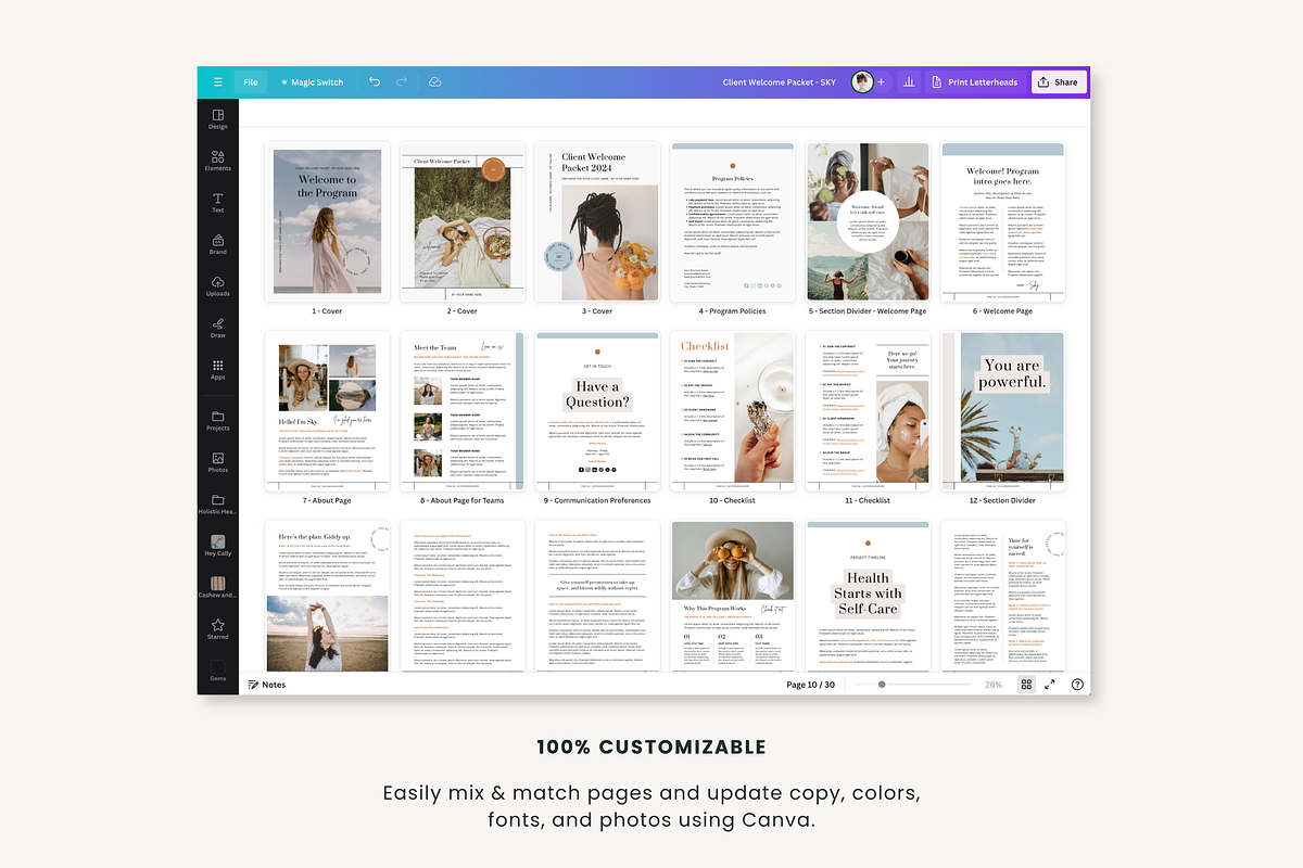 Client Welcome Packet Canva | Sky, a Magazine Template by Erin Cassidy (Photo 8 of 8)