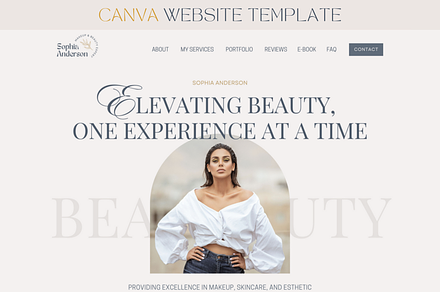 Beauty Website Template Canva Boho