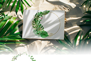 Watercolor Tropical Leaves Set